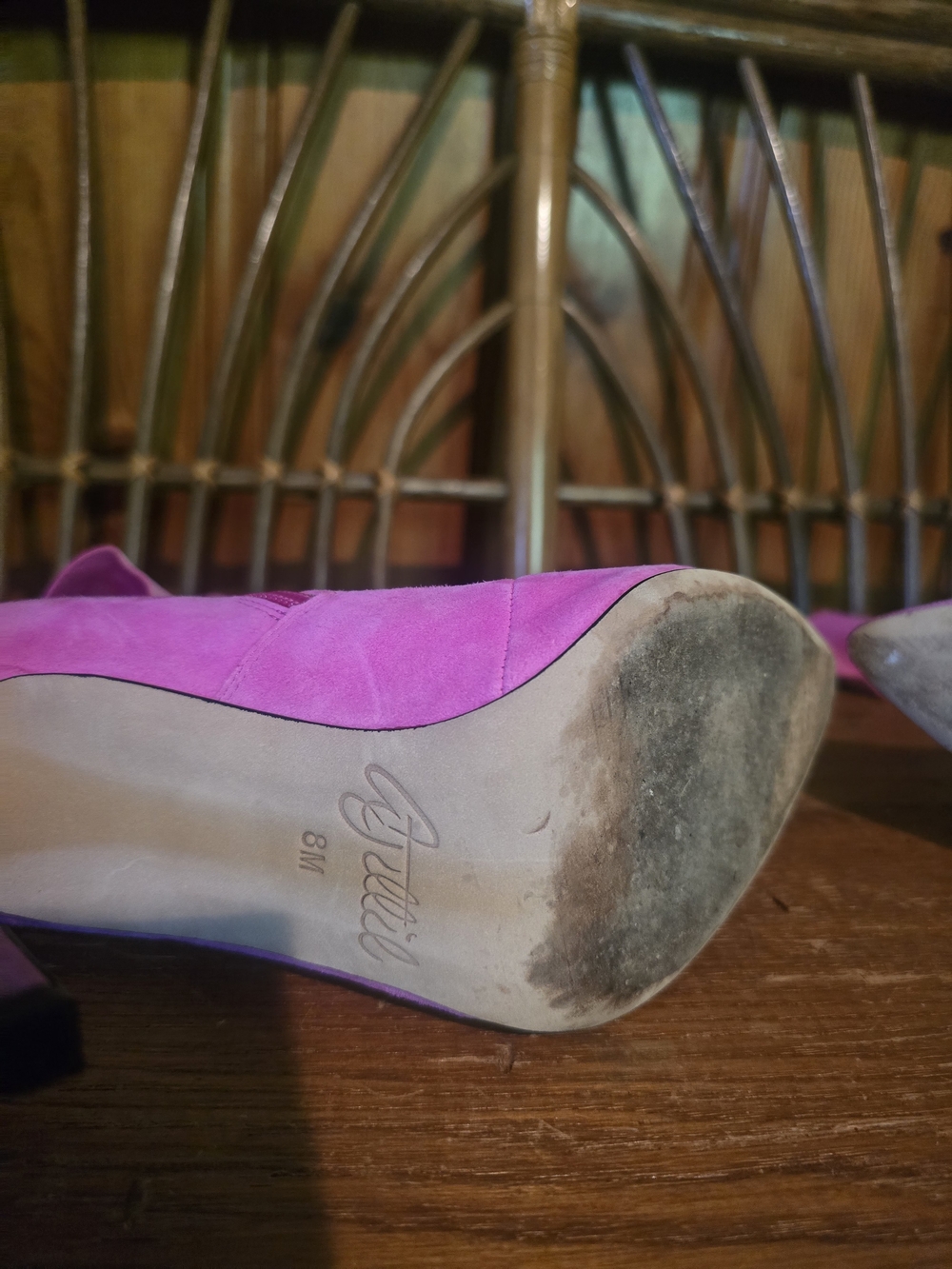 Aminah Abdul Jillil Amira Pink Suede Bow Stiletto Ankle Boot - Picture 10 of 16